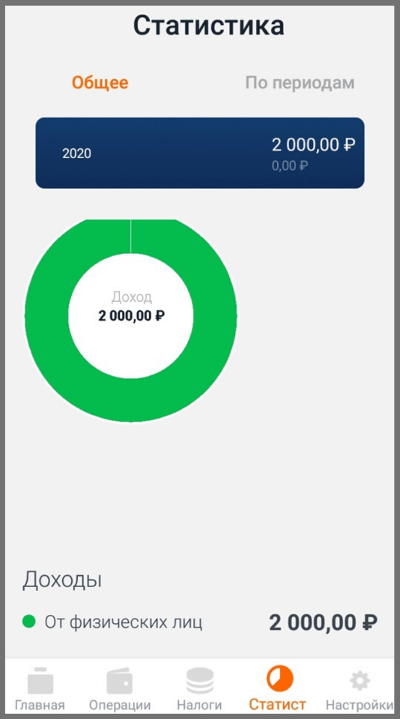 Где смотреть статистику по доходам в мобильном приложении «Мой налог»
